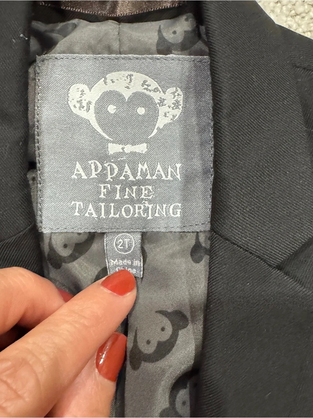 Appaman Boys Black Two-Piece Suit Jacket & Pants - Size 2T